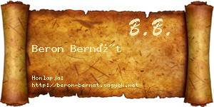 Beron Bernát névjegykártya